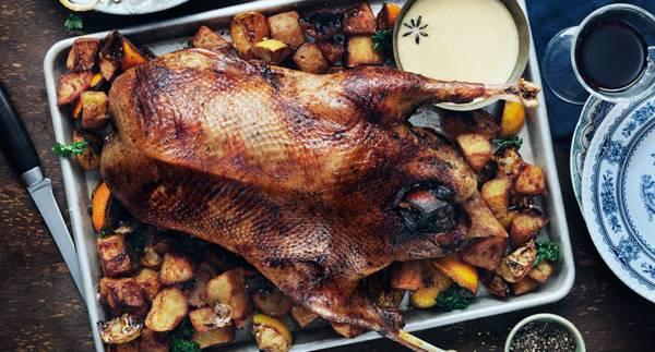 Citrusbakad gås med stjärnanis och fänkål