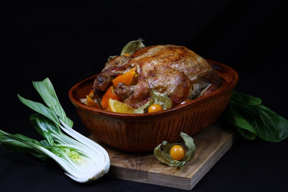 Apelsinkyckling i lergryta