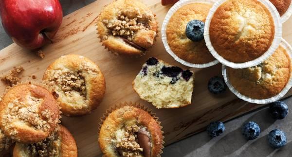 Blåbärs-/äppelmuffins