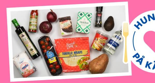 Johans rain-bow-rito med picklad rödlök