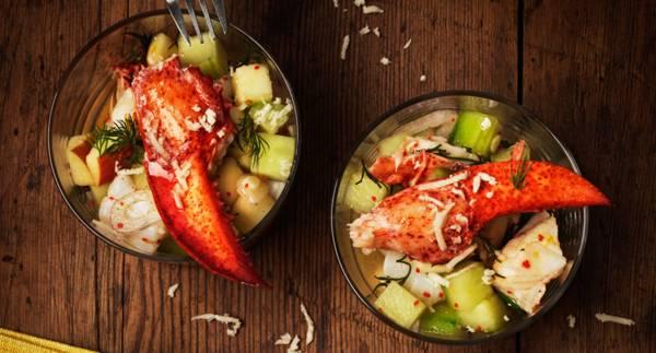 Ceviche på hummer och kammussla