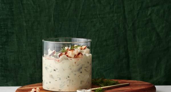 Krämig äppel- och kaprissill med dill och citron