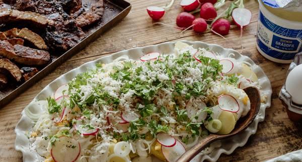 Grillad fläskkarré med potatissallad