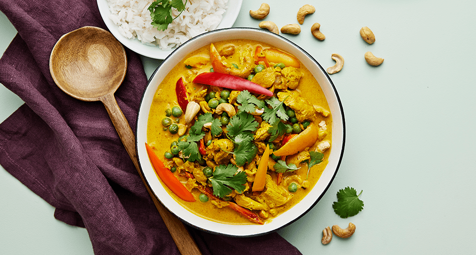 Kycklinggryta med curry och cashewnötter