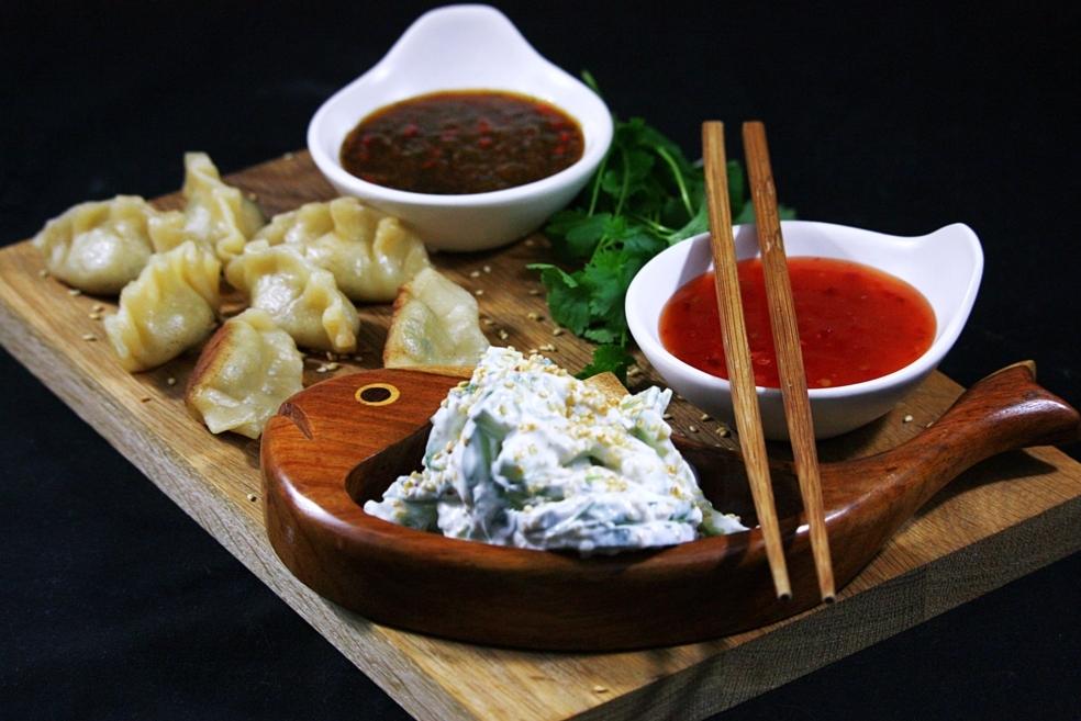 Tofudumplings med gurkraita