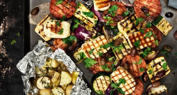 Grillad halloumi med gurkyoghurt