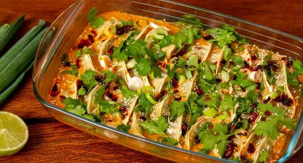 Dumpling bake/One Pan Baked Dumplings