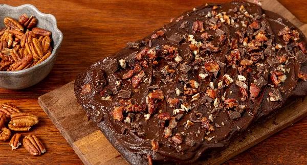 Baconbrownies med chokladganache