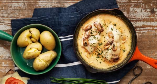 Rödspätta med champinjonsås