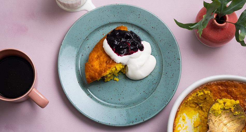 Enkel saffranspannkaka i ugn