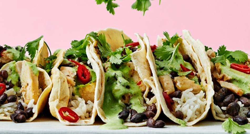 Tacos med kokosris och limekyckling