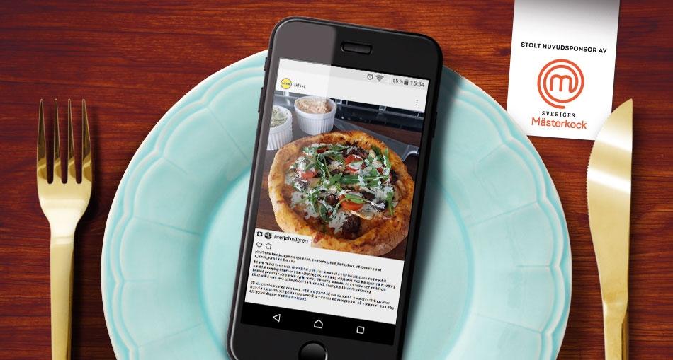 Pizza gjord på nattbakad högrev i egenkokt barbecuesås